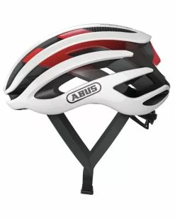 Abus AirBreaker Casco Strada, Bianco/Rosso