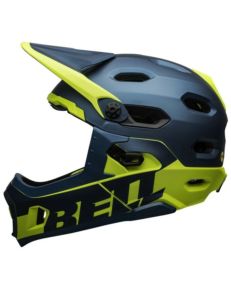 Bell Super DH Spherical MIPS Casco MTB, Blu/Hi-Viz - Opaco/Lucido 6 Bell Super DH Spherical MIPS Casco MTB, Blu/Hi-Viz - Opaco/Lucido - immagine 4