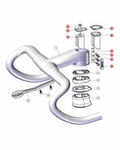 BMC Ricambio Manubrio CKP ICS Carbon SLR01 - 30000709, Rosso