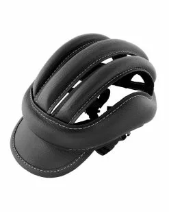 Ebon Copricapo In Pelle Eroica, Completo Di Visiera E Velcro Per Regolazione Posteriore, Nero
