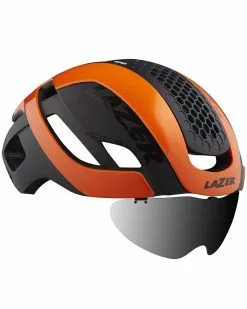 Lazer Bullet 2.0 Casco Road + Lente E Led Taglia M 55-59 Cm, Arancio Flash