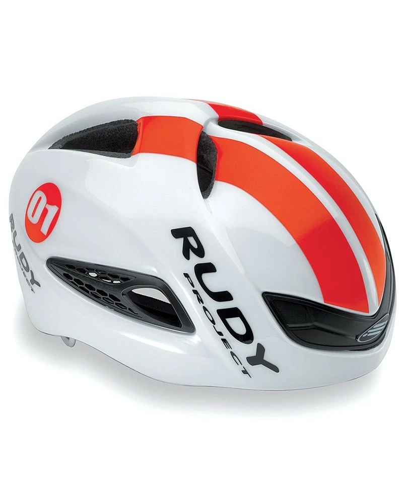 Rudy Project Casco Boost 01, Bianco/Rosso Fluo (Lucido) 3 Rudy Project Casco Boost 01, Bianco/Rosso Fluo (Lucido)