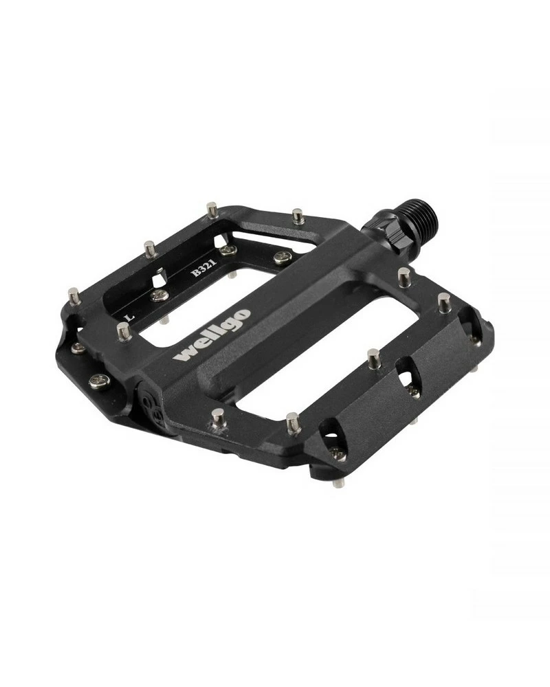 Wellgo Coppia Pedali Flat Nero, Corpo In Alluminio, Perno In Cr-Mo 106X105X22 3 Wellgo Coppia Pedali Flat Nero, Corpo In Alluminio, Perno In Cr-Mo 106X105X22